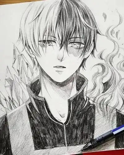 动漫人物手绘,发型画得好细致,每一张都喜欢