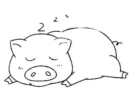 睡觉的小猪头像简笔画图片小猪日历五月草地上睡觉的小猪日历简笔画猪