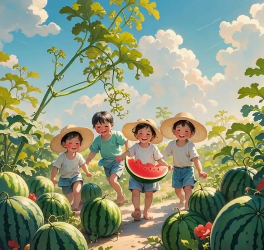 【夏日序曲:瓜田里的甜蜜盛宴』-﹣记忆中的夏天,是从一块沁凉的西瓜