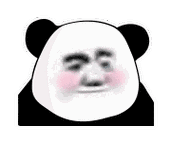熊猫头脸红脸抿嘴搞笑表情包gif动图表情