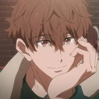 动漫男生帅气棕头发头像