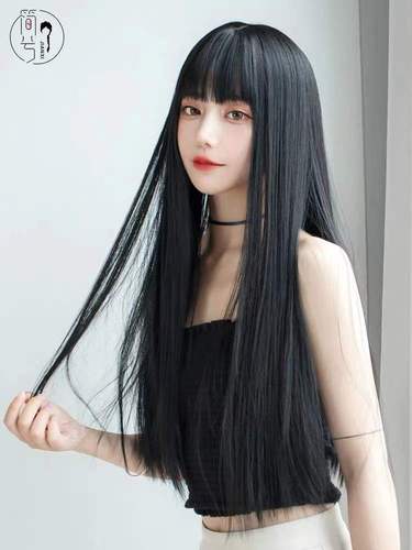 假发女长直发自然全头套网红逼真黑长直中长发直发假发套
