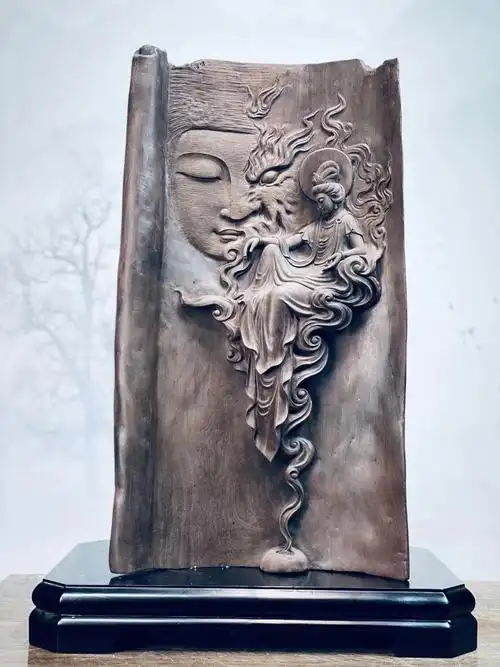 阴沉乌木木雕一念之间