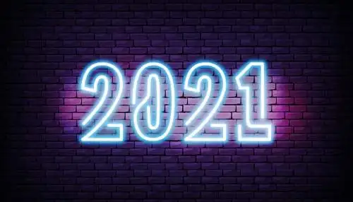 金色纸屑和数字设计2021新年快乐矢量素材eps