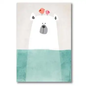 简约北欧客厅装饰画小清新酒店会所家装挂画小熊有框无框画 无外框a