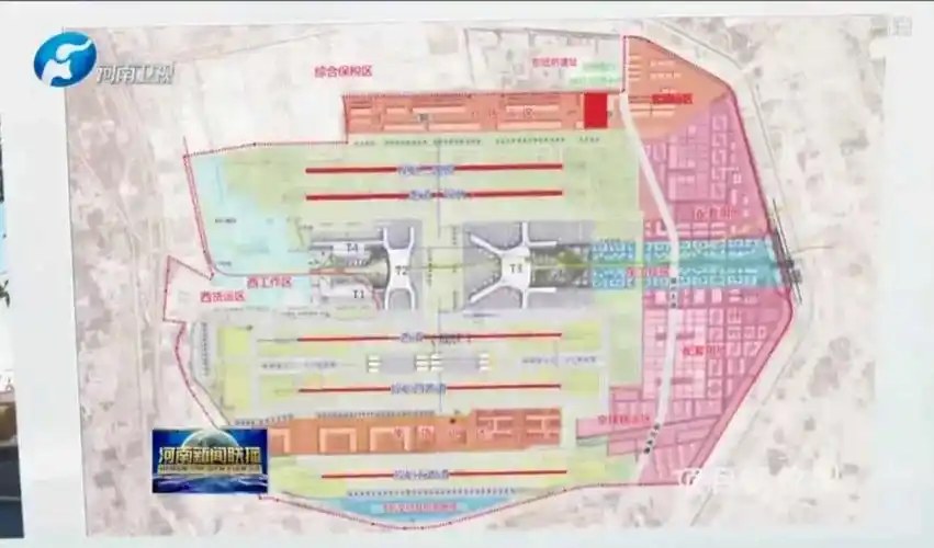 在新版方案中,郑州新郑国际机场三期扩建工程新增第三跑道和第四跑道