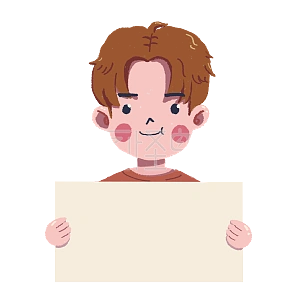 图怪兽原创元素举牌小人帅气男孩
