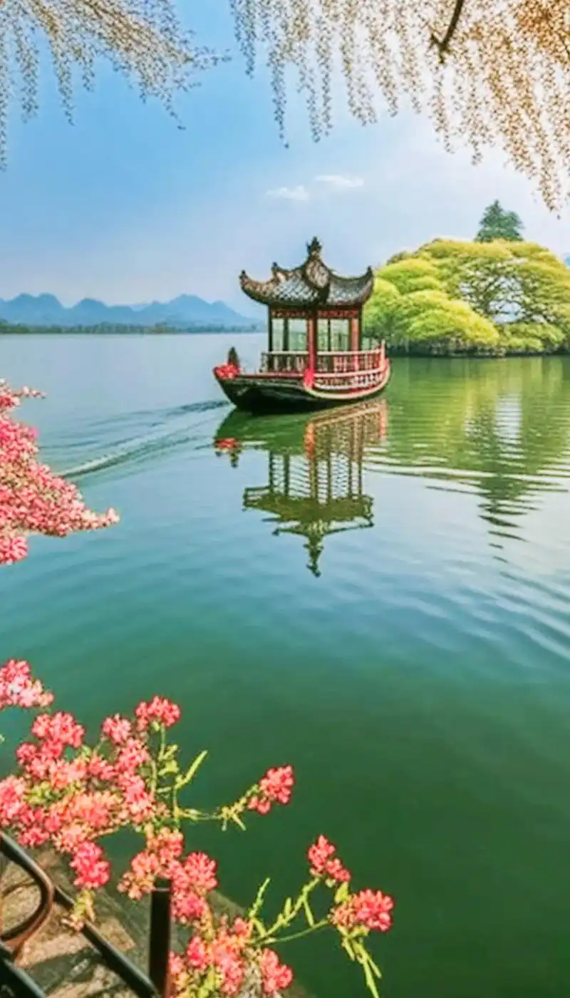 西湖,是一首诗,一幅天然图画,一个美丽的地方.来过西湖你才会 - 抖音