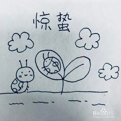 关于惊蛰节气的卡通简笔画绘画方法惊蛰简笔画步骤图