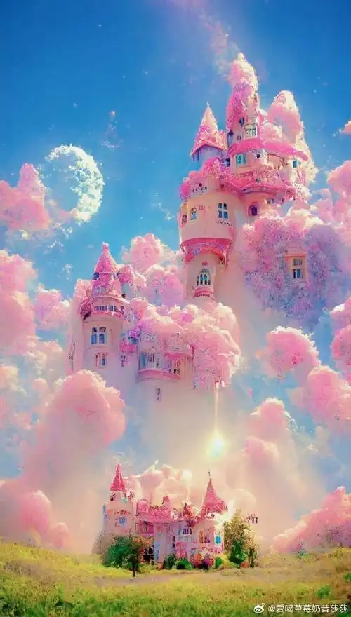 少女心炸裂##童话城堡##ai插画##治愈系##粉色少女心##手机壁纸