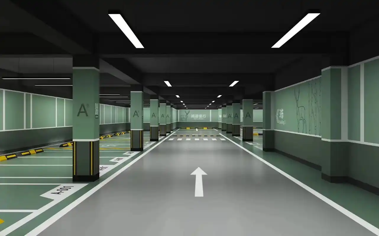 地下车库3d立体效果图表现设计.全景鸟瞰图设计 . 出入口设 - 抖音