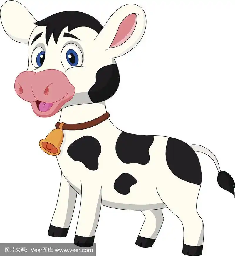 可爱的卡通牛