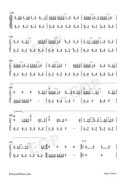 退守-多浪费离开就离开不值得等待我没有感慨-抖音双手简谱预览2