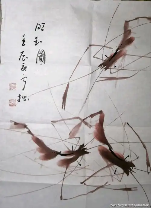 四尺斗方虾_花鸟国画原作_甘肃博渊书画院【7788收藏__收藏热线】