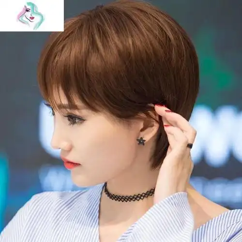 假发男女短发短碎发时尚蓬松自然假发带韩国圆脸波波头发套短卷发 你