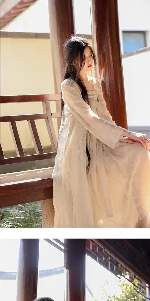 【令壹】席纱吐云 双层网纱刺绣中式改良汉服抹胸裙齐胸长裙