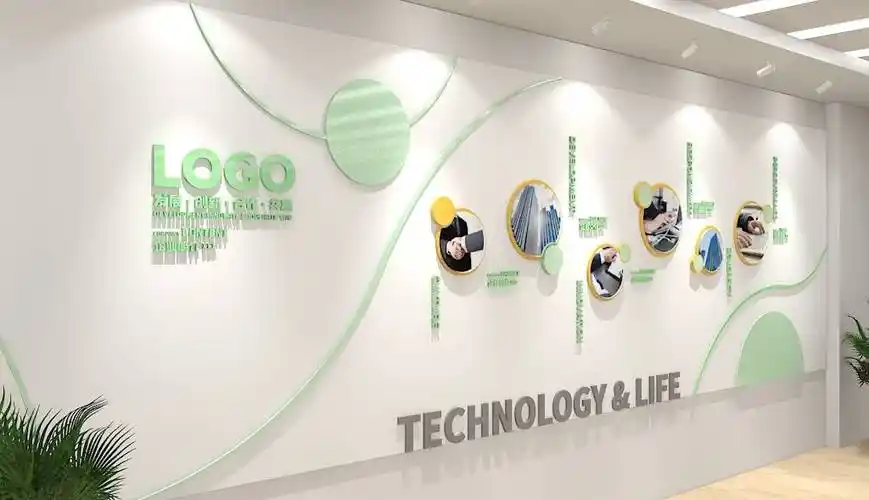 企业文化墙创意科技感展示墙效果图_巨人_时尚_创客
