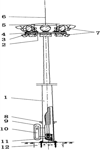 自锁型升降式投光灯塔的制作方法