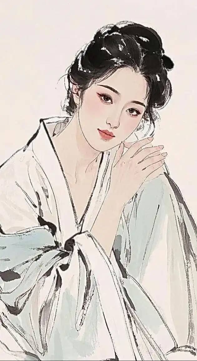 国画人物.国画写意人物美女作