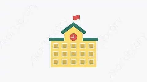 图片素材-076-学校school卡通扁平城市建筑元素图标