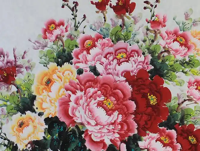 纯手绘非名人字画牡丹国色天香花开富贵花鸟画批发