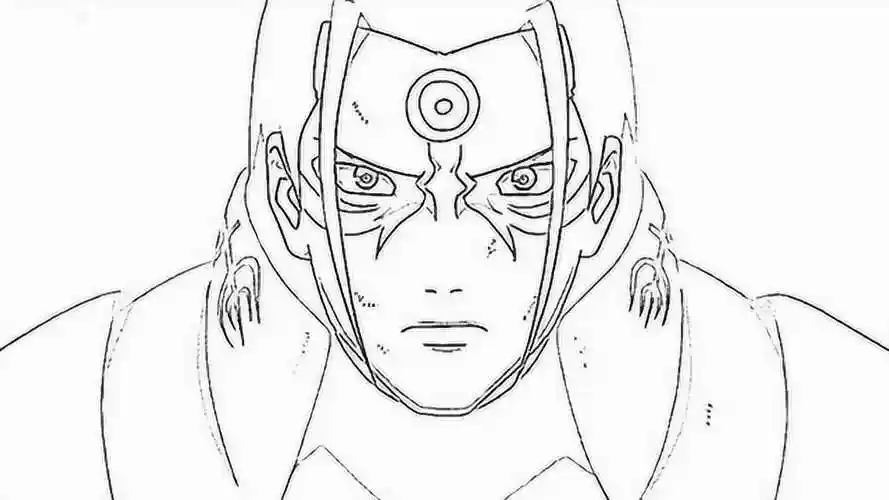 一分钟简笔画第一代火影千手柱间仙人模式