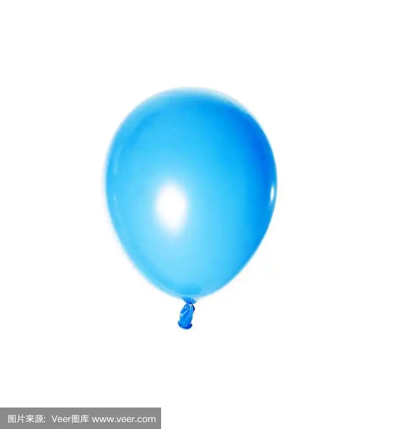 单个蓝色气球孤立在白色气球上