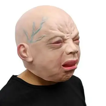 亚马逊爆款哭小孩面具万圣节乳胶道具cosplay化妆舞会厂家直销