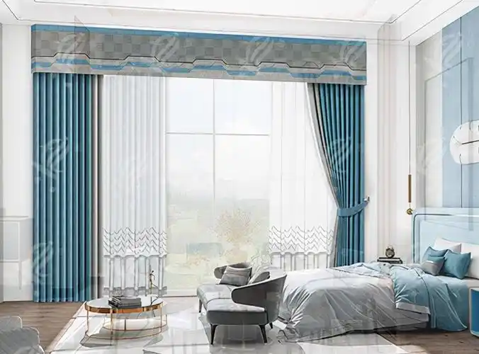 百搭的灰蓝色成品窗帘受欢迎的原因竟然是这些七特丽
