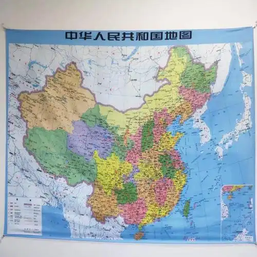中国地图挂布 高清中国地图世界地图挂毯宿舍墙壁装饰挂布数码印花可