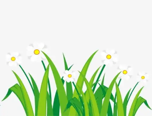 小花草丛卡通手绘