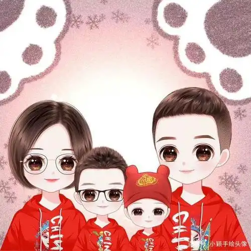 不一样的全家福,一家三口,四口头像,温馨甜蜜又好看