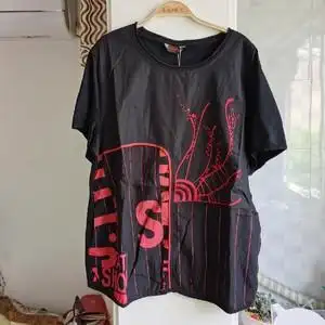 2021 新品夏款南国蒂尼纯棉刺绣圆领大码女装短袖 8098