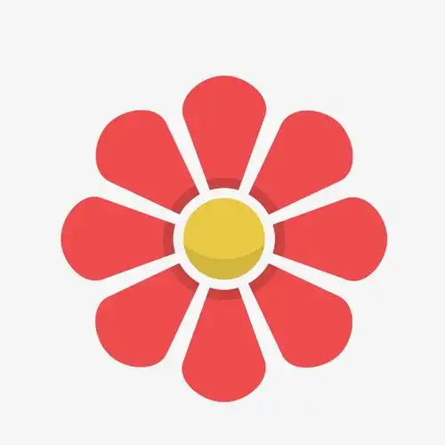 红色花朵开放元素