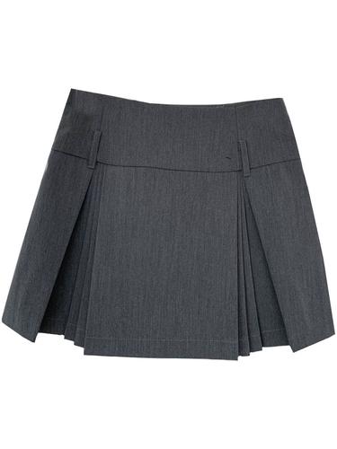 灰色百褶裙女设计感小众半裙a字裙胖mm小个子短裙学院风黑色裙裤