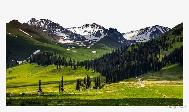 新疆高原风景png素材透明免抠图片-城市地标