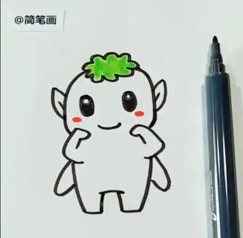 彩色胡巴简笔画视频教程捉妖记胡巴简笔画图片