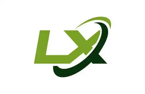 lx 徽标旋风椭圆绿色字母矢量概念照片