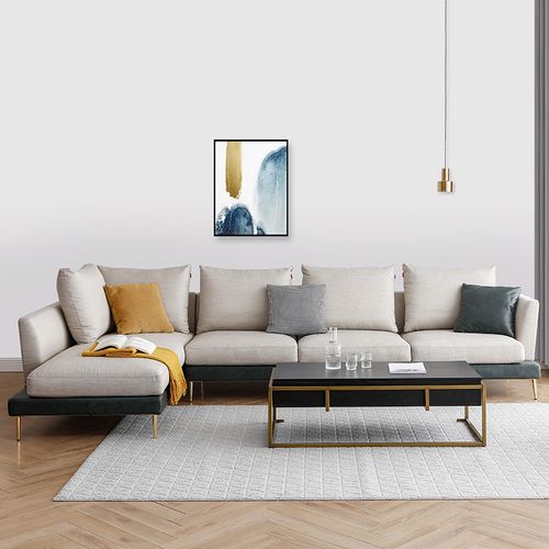 帝标家具北欧轻奢布艺双人沙发现代简约时尚客厅小户型组合ds63