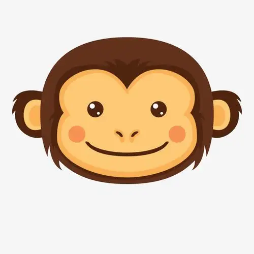 卡通棕色猴子头
