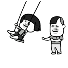 蘑菇头,荡秋千的表情包动态gif表情图片 - 找表情上表情家