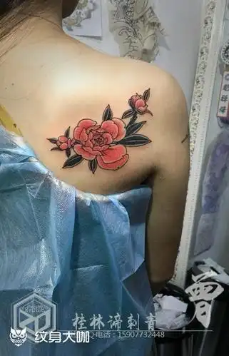 牡丹花_纹身图案手稿图片__findyourself的纹身作品集