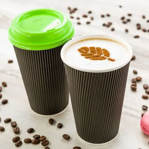 一次性使用波纹墙纸咖啡杯带盖迈克茶叶包装咖啡杯促销纸杯咖啡