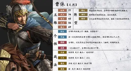 《三国志14》全武将五维,阵型,个性,战法图示