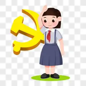 少先队员举旗敬礼图片