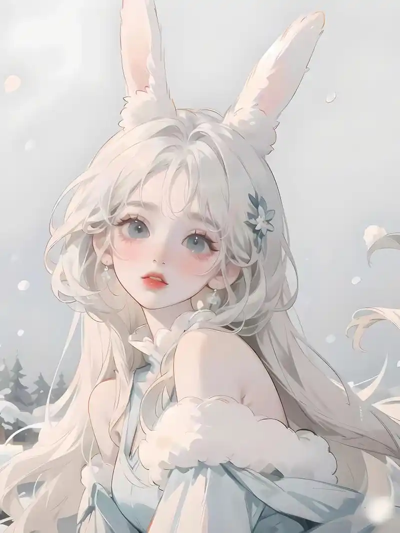 可爱兔子少女 #二次元# #ai共创计划