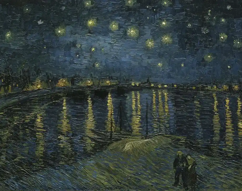 《罗纳河上的星夜》荷兰 文森特 61梵高 从1888年2月8日 - 抖音
