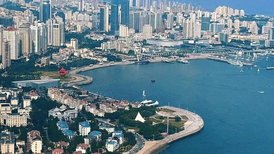 游记青岛城市海景夕阳晚霞