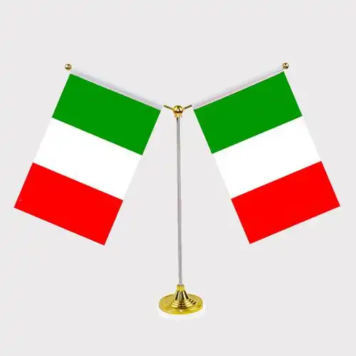 意大利桌面国旗 不锈钢y型旗架 办公室会议室桌旗