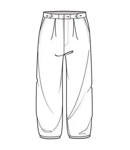 休闲裤款式图-男装设计-服装设计